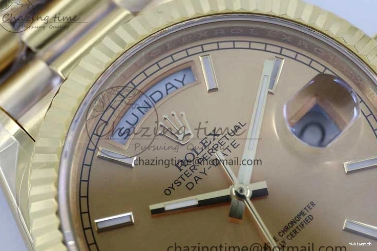 Bracelet YG 40mm Steel 904L 1:1 on YG TWF Dial Edition A2836 Best Crystal Date YG Day 0311